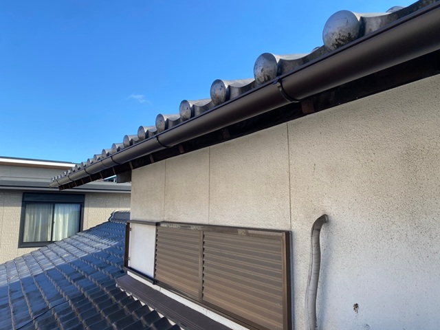 明石市T様　雹　雨樋施工写真
